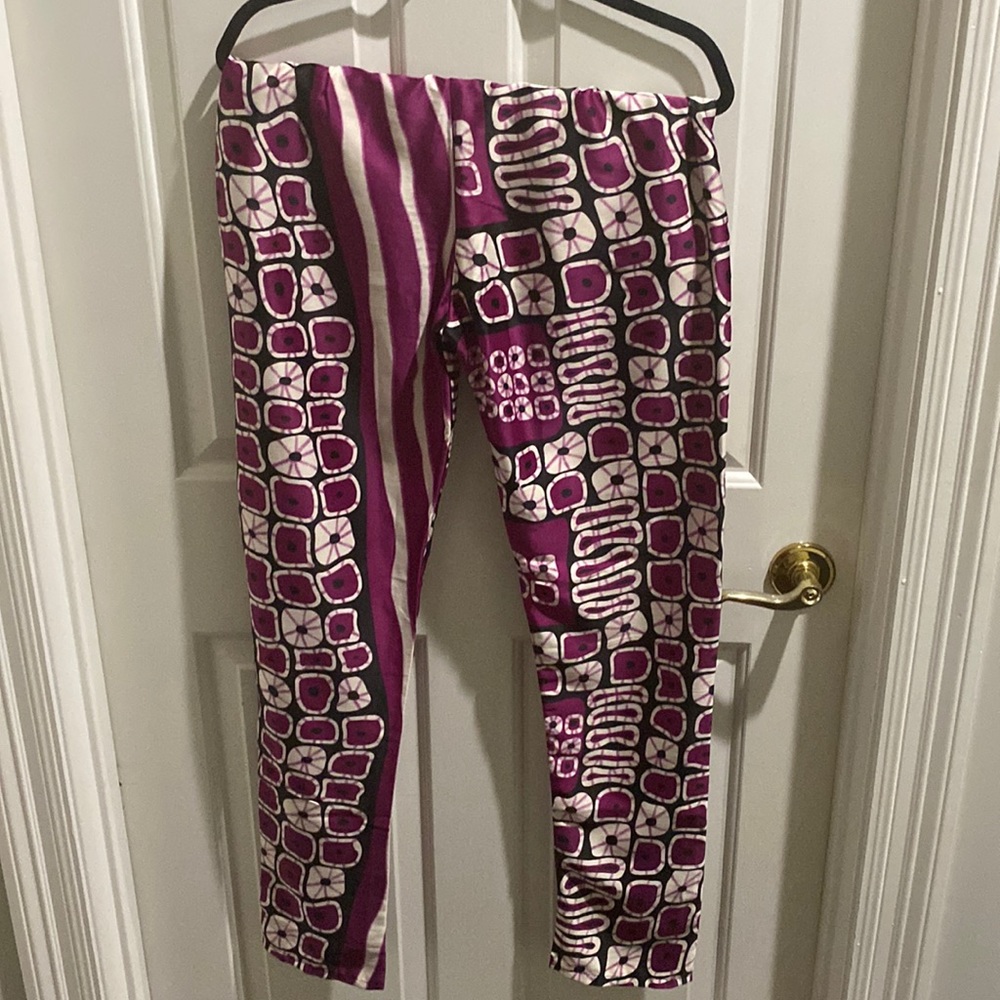 Grass fields African silk pants